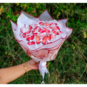 By Shopping LED Işıklı Kelebek Buketi -Kaliteli Büyük Boy Buket -Hediyelik -Kırmızı Kelebek Buketi - Sevgiliye -