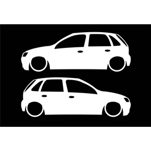 Corsa C Basık Kelebek Cam Stickeri 2 Adet