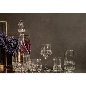 61 Parça 12 Kişilik Ekose El Dekor Kristal Kesme Cam Su Takımı