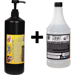 Sanayi Kimya Ponza'lı (Talaşlı) El Temizleme Kremi ( Sabunu) 1 kg & Alkollü Intercooler Temizleme Sıvısı 500 ml