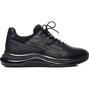 16492 Erkek Siyah Deri Casual Ayakkabı