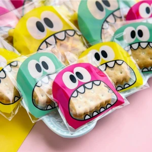 Pack Moree Parlak Bantlı Şeffaf Jelatin - Kurabiye Aksesuar Poşeti 10X15 cm 100 Adet Karışık