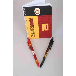 LİSANSLI GALATASARAY SERT KAPAK BLOKNOT VE VERSATİL UÇLU KALEM 0.7 MM 2'LİSİ