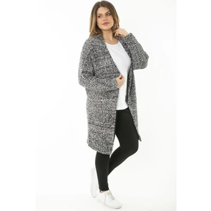 Kadın Büyük Beden Renkli Kalın Triko Hırka 65N37176