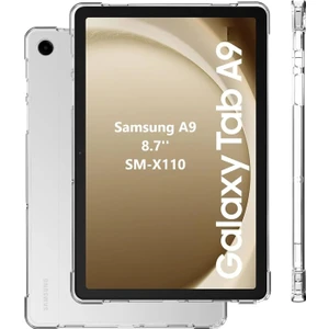 TEKNETSTORE Samsung Galaxy Tab A9 8.7'' Inç Tablet Uyumlu Silikon Kılıf Şeffaf Köşe Korumalı SM-X110