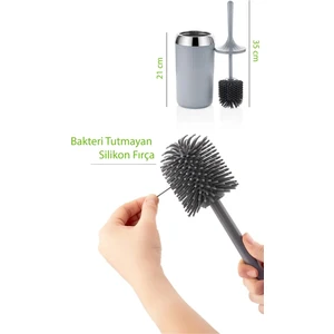 Kir Tutmaz Silikon Tuvalet Fırçası - Tuvalet ve Klozet Temizleme Fırçası - Soft Toilet Brush