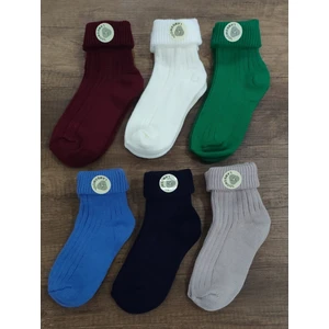 Leement Socks 6 Çift Lambswool Yün Kıvrık Bot Çorap