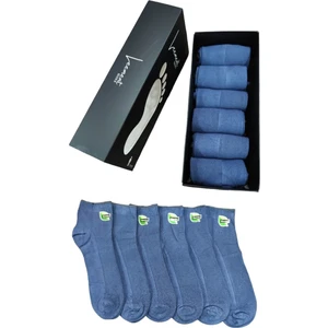 Leement Socks Erkek Bambu Dikişsiz 6 Çift Kısa Patik Çorap Üstü Lacoste Örgü