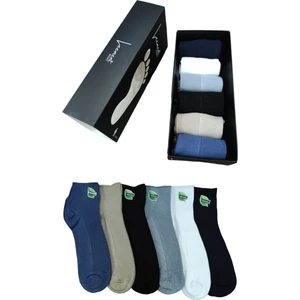 Leement Socks Erkek Bambu Dikişsiz 6 Çift Kısa Patik Çorap Üstü Lacoste Örgü