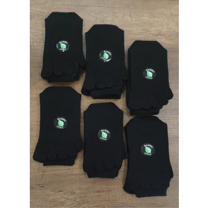 Leement Socks Erkek 6 Çift Bambu Parmaklı Siyah Çorap
