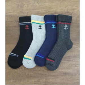 Leement Socks Çocuk 4 Çift Kalın Havlu Termal Çorap Burun Dikişsiz Seri