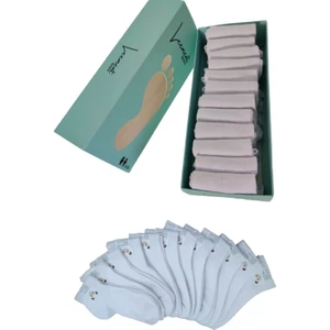 Leement Socks Çocuk 12 Çift Pamuklu Beyaz Patik Çorap