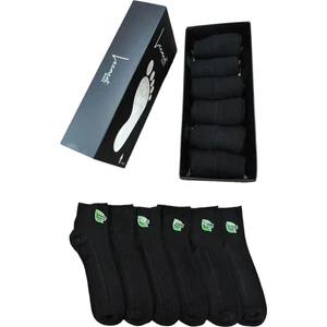 Leement Socks Erkek Bambu Dikişsiz 6 Çift Kısa Patik Çorap Üstü Lacoste Örgü