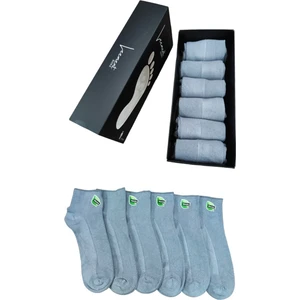 Leement Socks Erkek Bambu Dikişsiz 6 Çift Kısa Patik Çorap Üstü Lacoste Örgü