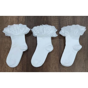 Leement Socks Kız Çocuk 3 Çift Aksesuarlı Dantelli Çorap Pamuklu
