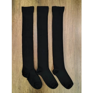 Leement Socks Kadın 3 Çift Diz Üstü Şık Pamuklu Çorap