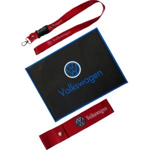Tusba Market Volkswagen Logolu Anahtarlık & Oto Ayna Askı İpi | Torpido Üstü Kaydırmaz Ped | Tampon Çeki Ipi