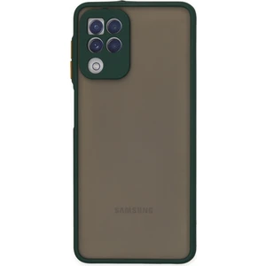Case World Caseworld Samsung Galaxy M32 Kılıf Kamera Korumalı Silikon Kenarlı Renkli Düğmeli Arkası Mat Arka Kapak - Yeşil