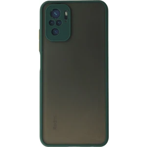 Kzy Xiaomi Redmi Note 10S Kılıf Kamera Korumalı Silikon Kenarlı Renkli Düğmeli Arkası Mat Arka Kapak - Yeşil