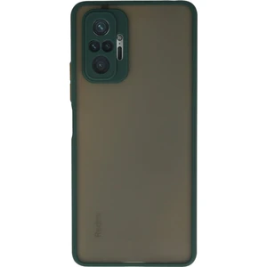 Kzy Xiaomi Redmi Note 10 Pro Kılıf Kamera Korumalı Silikon Kenarlı Renkli Düğmeli Arkası Mat Arka Kapak - Yeşil