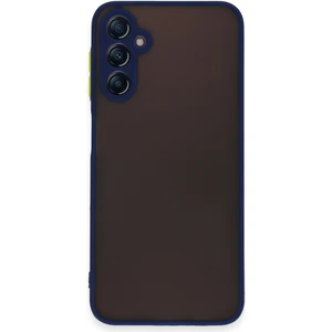 Caseart Samsung Galaxy A34 Kılıf Kamera Korumalı Silikon Kenarlı Renkli Düğmeli Arkası Mat Arka Kapak - Lacivert