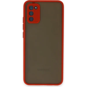 Caseart Samsung Galaxy S20 Fe Kılıf Kamera Korumalı Silikon Kenarlı Renkli Düğmeli Arkası Mat Arka Kapak - Kırmızı