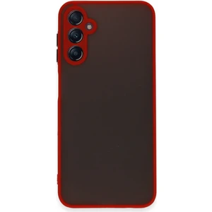 Caseart Samsung Galaxy A54 Kılıf Kamera Korumalı Silikon Kenarlı Renkli Düğmeli Arkası Mat Arka Kapak - Kırmızı