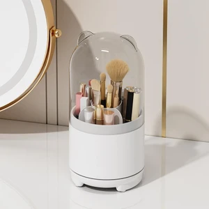 Leyan Creation 360° Dönen Makyaj Fırçası Saklama Kutusu Taşınabilir Kozmetik Organizatör Ruj Kaş Kalemi Göz Farı Tutucu Dresser Raf (Yurt Dışından)