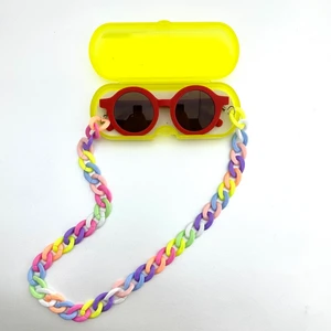 0-8 Yaş Cool Çocuk 3 Lü Set Güneş Gözlüğü Gözlük Kabı ve Gözlük Zinciri