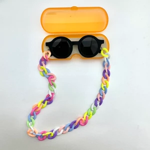 0-8 Yaş Cool Çocuk 3 Lü Set Güneş Gözlüğü Gözlük Kabı ve Gözlük Zinciri