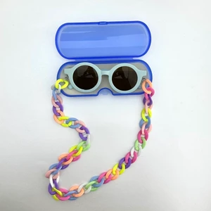 0-8 Yaş Cool Çocuk 3 Lü Set Güneş Gözlüğü Gözlük Kabı ve Gözlük Zinciri