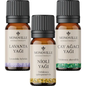 Nioli Yağı 10 ml, Lavanta Yağı 10 ml, Çay Ağacı Yağı 10 ml 3'lü Set %100 Saf Ve Doğal 3x10 ml