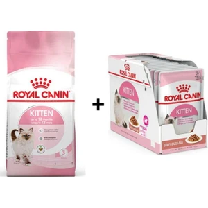 Royal Canin Kitten Yavru Kuru Kedi Maması 10 kg + 12 Adet Royal Canin Kitten Instinctive Gravy Yaş Kedi Maması 85 gr