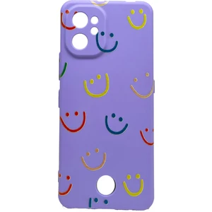 S19 Max Pro Kılıf Lila Gülen Surat Emoji Desenli Telefon Kapağı Tam Koruma