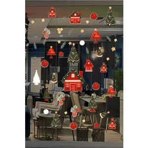 New Jargon Noel Baba Hayvanlar Süsleme Yeni Yıl Çocuk Bebek Odası Sticker Seti