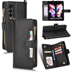 Yihang Boutique Samsung Galaxy Z Fold 3 Cüzdan Uzun Ipli Moda Pu Deri Fermuarlı Kartlıklı Cüzdan Telefon Kılıfı (Yurt Dışından)