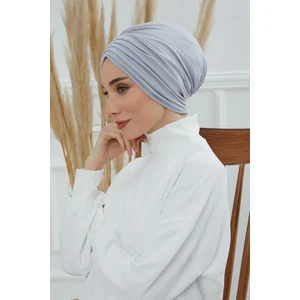 Ayşe Tasarım Pileli Penye Bone,krem,b-13