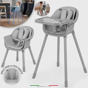 Misto 4in1 Bebek Mama Sandalyesi ve Mama Oturağı Iç Pedli Gri
