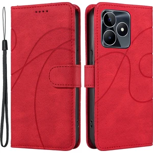Realme C53 4g Stand Cüzdan Deri Telefon Kapağı Baskılı Çizgi Anti-Dalgalı Kılıf (Yurt Dışından)