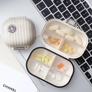 Taşınabilir Ilaç Ambalaj Kutusu Mühürlü Nem Geçirmez Taşlama Tıbbi Bölücü Üç Bölmeyi Bölen Taşınabilir Mini Küçük Tabletler Siyah Beyaz Otantik [mühürlü Hap Kutusu] (Yurt Dışından)