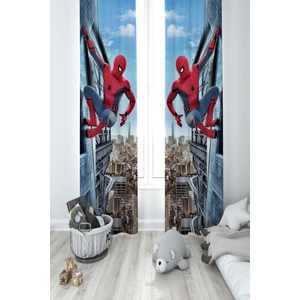 Mekta Home Bebek ve Çocuk Odası Spider-Man Desenli 2 Kanat Fon Perde