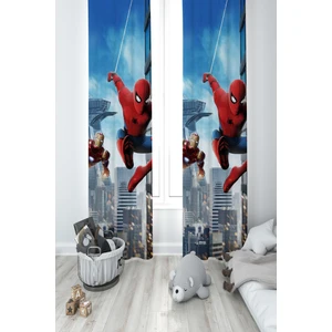 Mekta Home Bebek ve Çocuk Odası Iron Man ve Spider Man Desenli 2 Kanat Fon Perde