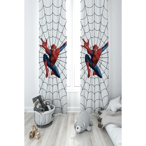 Mekta Home Bebek ve Çocuk Odası Ağ ve Spiderman Desenli 2 Kanat Fon Perde