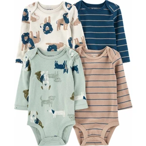 Erkek Bebek Uzun Kollu Body Set 4'lü Paket
