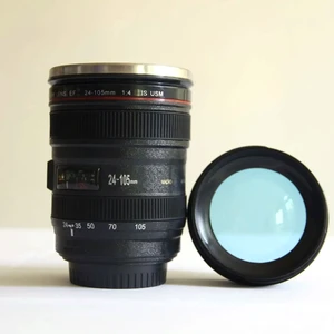 Kamera Lens 3D Tasarım Paslanmaz Çelik Termos Kupa Bardak