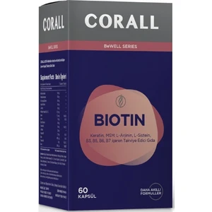 Biotin 60 Kapsül (Keratin, Vitamin B3, B5, B6, B7 Içeren Takviye Edici Gıda