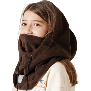 Cosy Club Kız Çocuk Kahverengi Polar Termal Balaklava Şapka Atkı Bere Boyunluk Sıcak Tutan Kar Maskesi