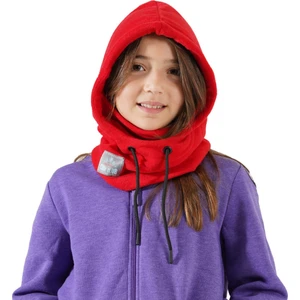 Cosy Club Kız Çocuk  Kırmızı Polar Termal Balaklava Şapka Atkı Bere Boyunluk Sıcak Tutan Kar Maskesi