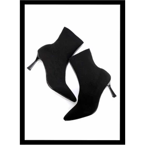 Siyah Streç  Kadın Bot & Bootie K02428971517