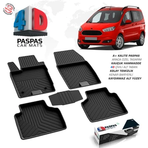 Ford Courier 4D Havuzlu Paspas Siyah 2014-2023 A+ Kalite